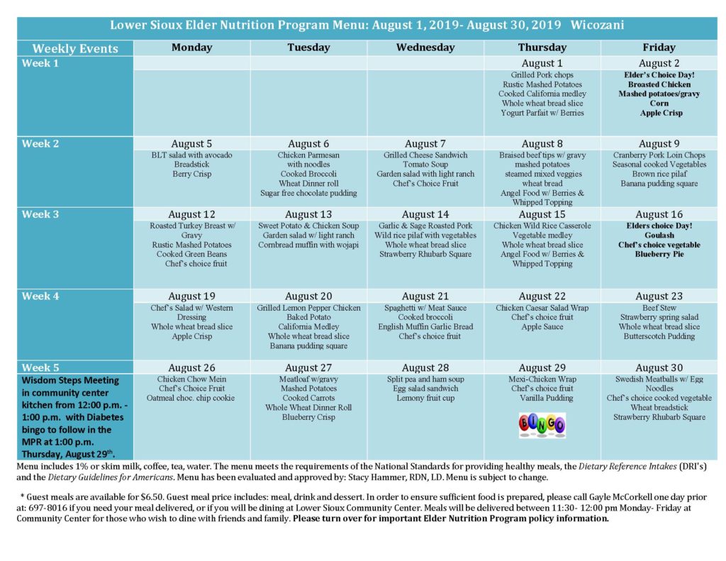 Elder Meal Menu August 2019_Page_1 Elder Meal Menu August 2019