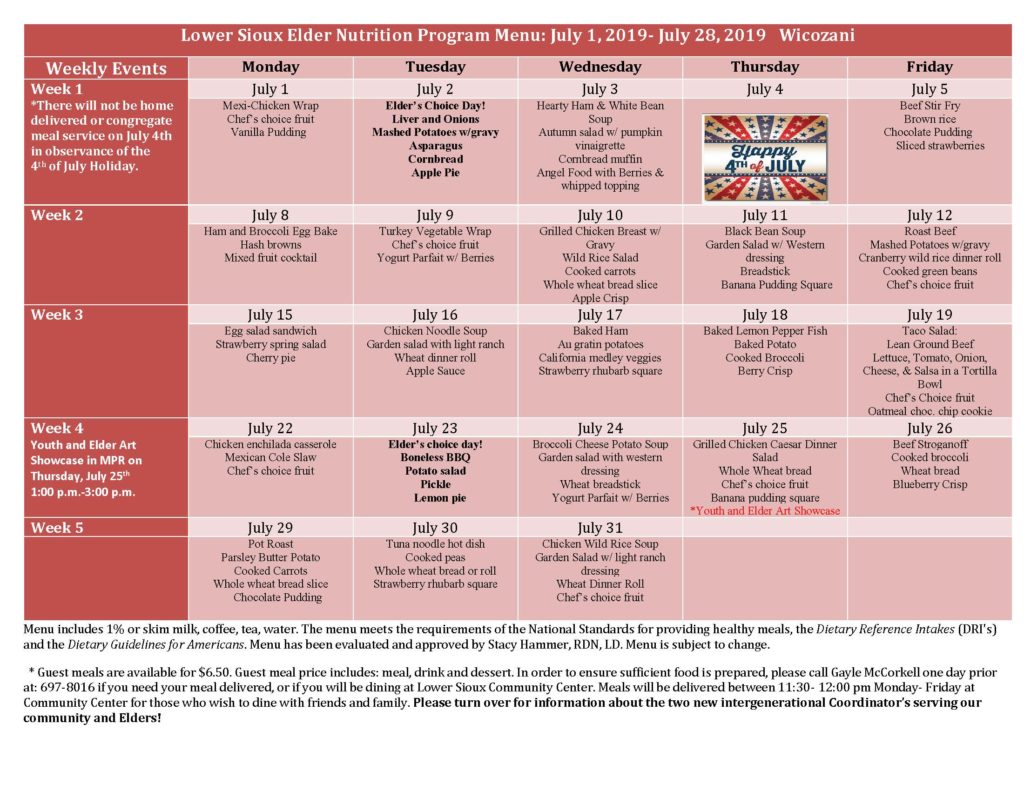 Elder Meal Menu July 2019_Page_1 Elder Meal Menu July 2019